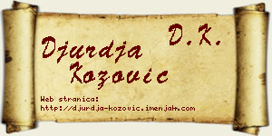 Đurđa Kožović vizit kartica